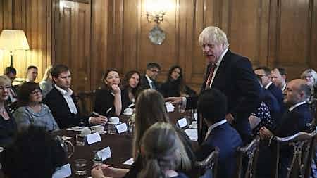 Maria Whitehead MBE at No10 with Prime Minister Boris Johnson
