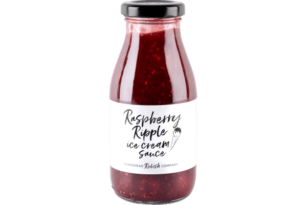 Raspberry Ripple Ice Cream Sauce Cut